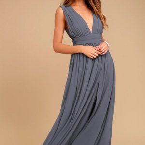 WORN ONCE Lulu's Heavenly Hues "Denim Blue" Maxi